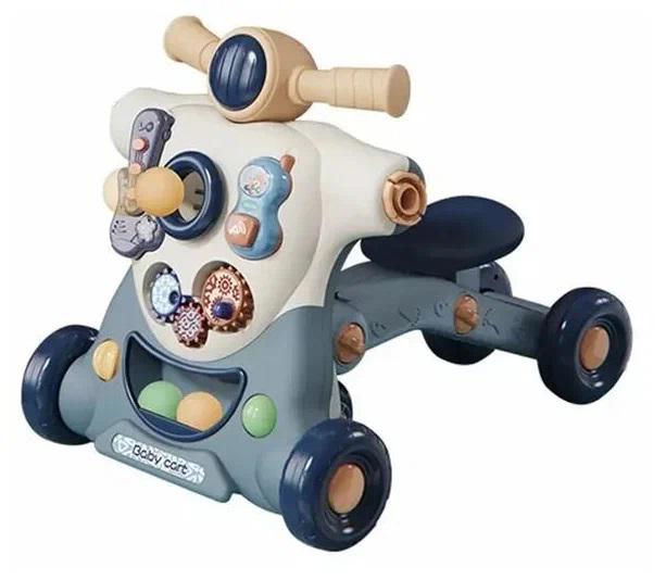 Каталка-ходунки Baby Walker ходунки/Беговел/пальчиковые игры/музыкальная погремушка/мелодии/звуки/подсветка Blue (154477)