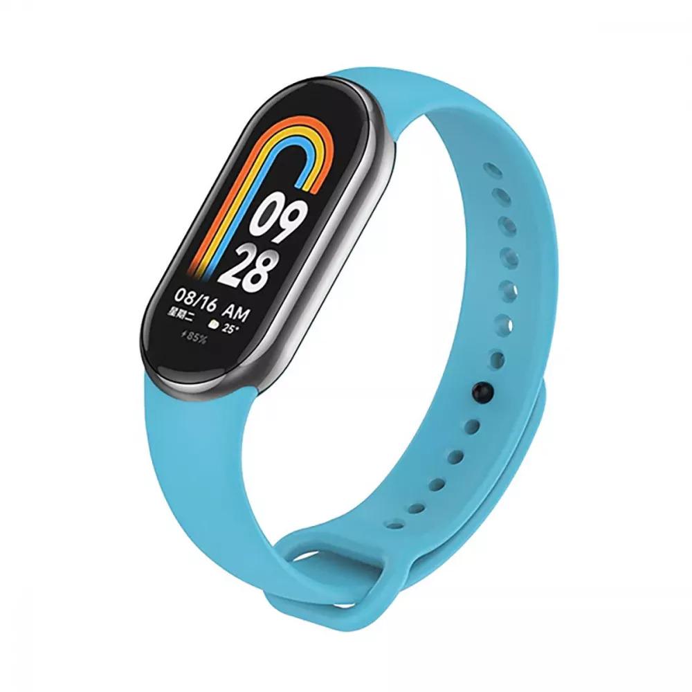 Ремешок силиконовый для фитнес-браслета PRC Mi Band 8 Голубой (13925620)