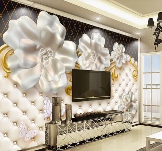 Фотошпалери 3D флізелінові для спальні/зали/кухні Сталеві квіти