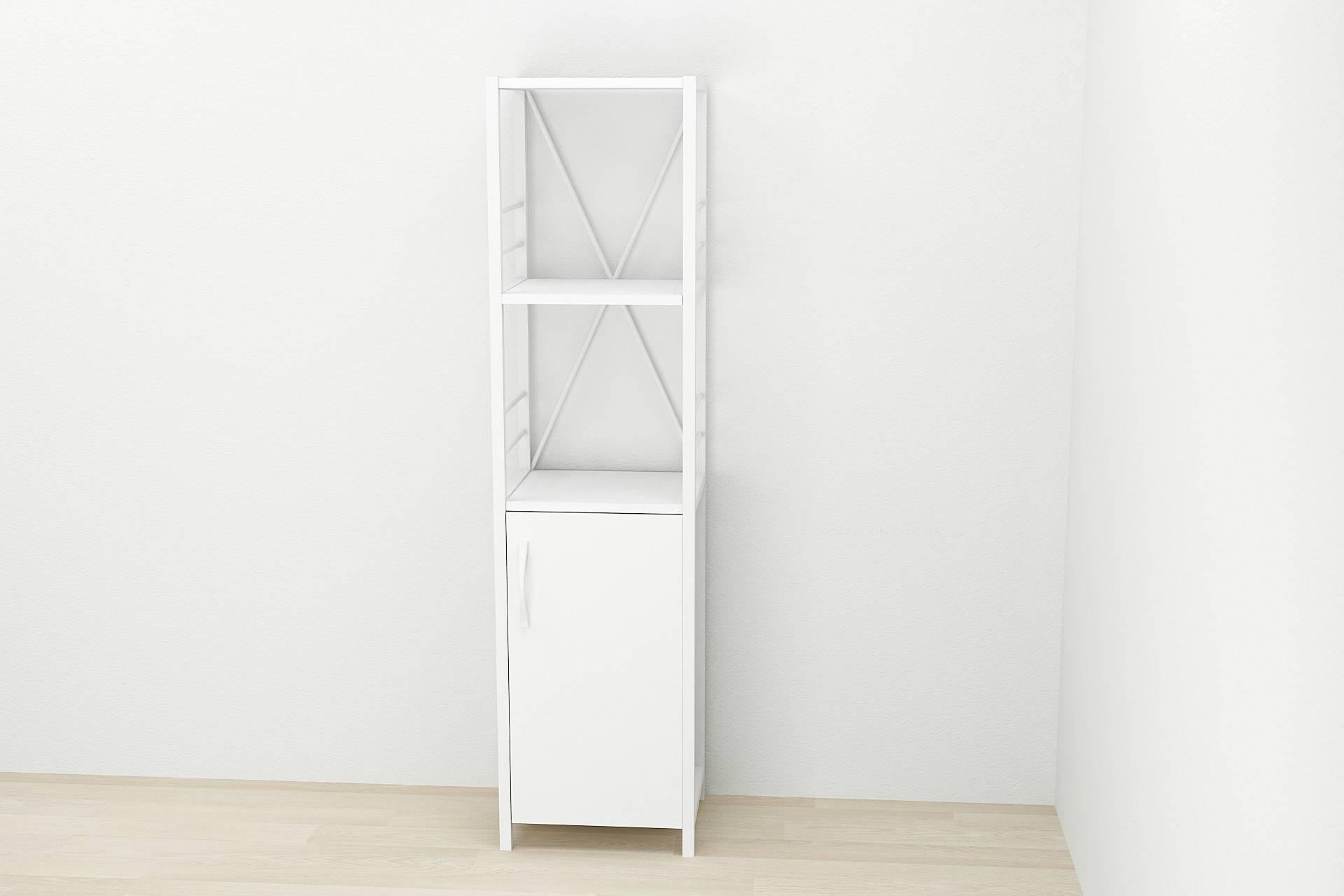 Этажерка 3/34 Ferrum-decor серии Конект с тумбой 144x34x28 см Белый/ДСП Белый (FD1007)