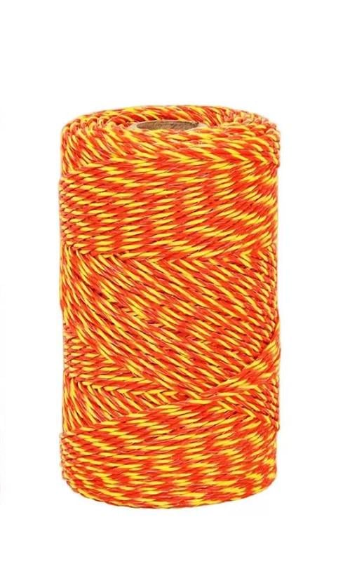 Шнур для електропастуха 500 м Помаранчево-жовтий (6)