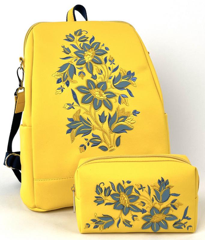 Рюкзак жіночий з косметичкою Alba Soboni N23010 Жовтий Рюкзак жіночий з косметичкою Alba Soboni N23010 Жовтий