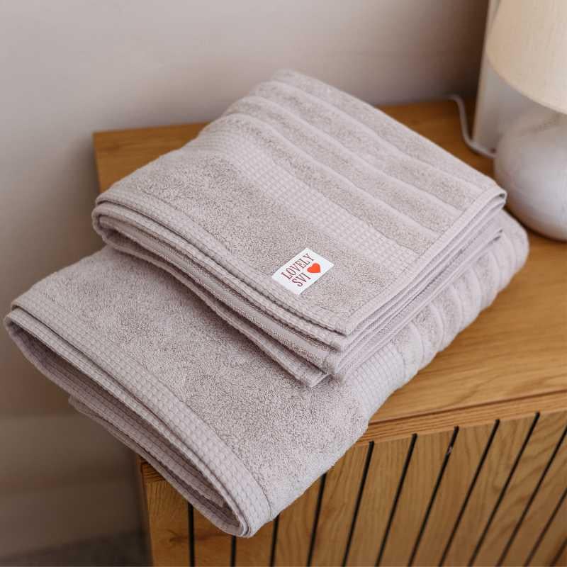 Набір рушників для ванної Lovely Svi Oxford Stripe жаккард 2 шт. 70х140/50х90 см Сіро-бежевий (351124) - фото 3