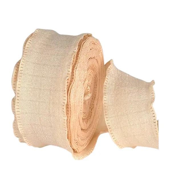 Лента тканевая с волнистым краем 2,5 смx9,5 м Бежевый (10805)