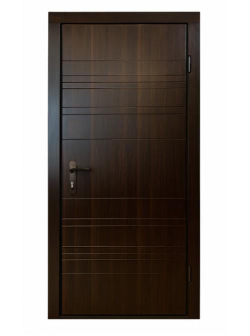 Дверь входная правая MSM Вулкан МДФ/МДФ 2050х860 мм Орех темный - фото 1