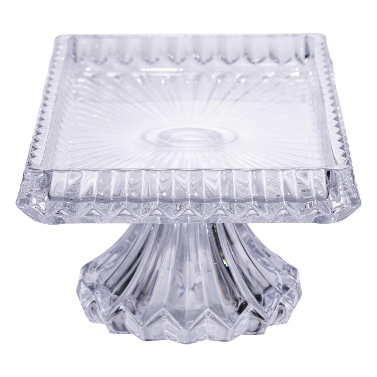 Тортовщица прямоугольная на ножке стеклянная 33х17х13,5 см (HP-19-146C) - фото 4