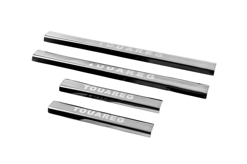 Накладки на дверные пороги Carmos V3 для Volkswagen Touareg 2002-2010 нержавеющая сталь 88368