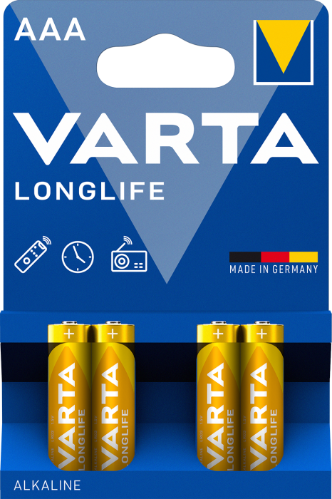 Батарейка Varta Longlife AAA/LR03 Alkaline 4 шт. (1610333986)