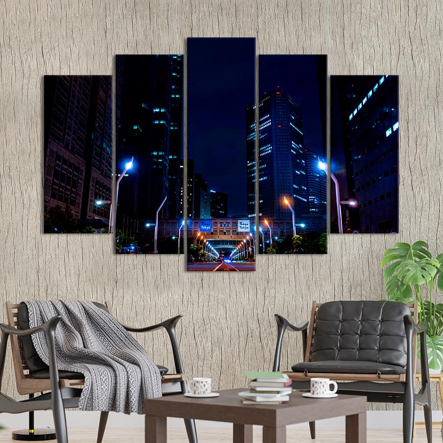 Картина город Сияние огней ночного Токио 137x85 см (A836-5)