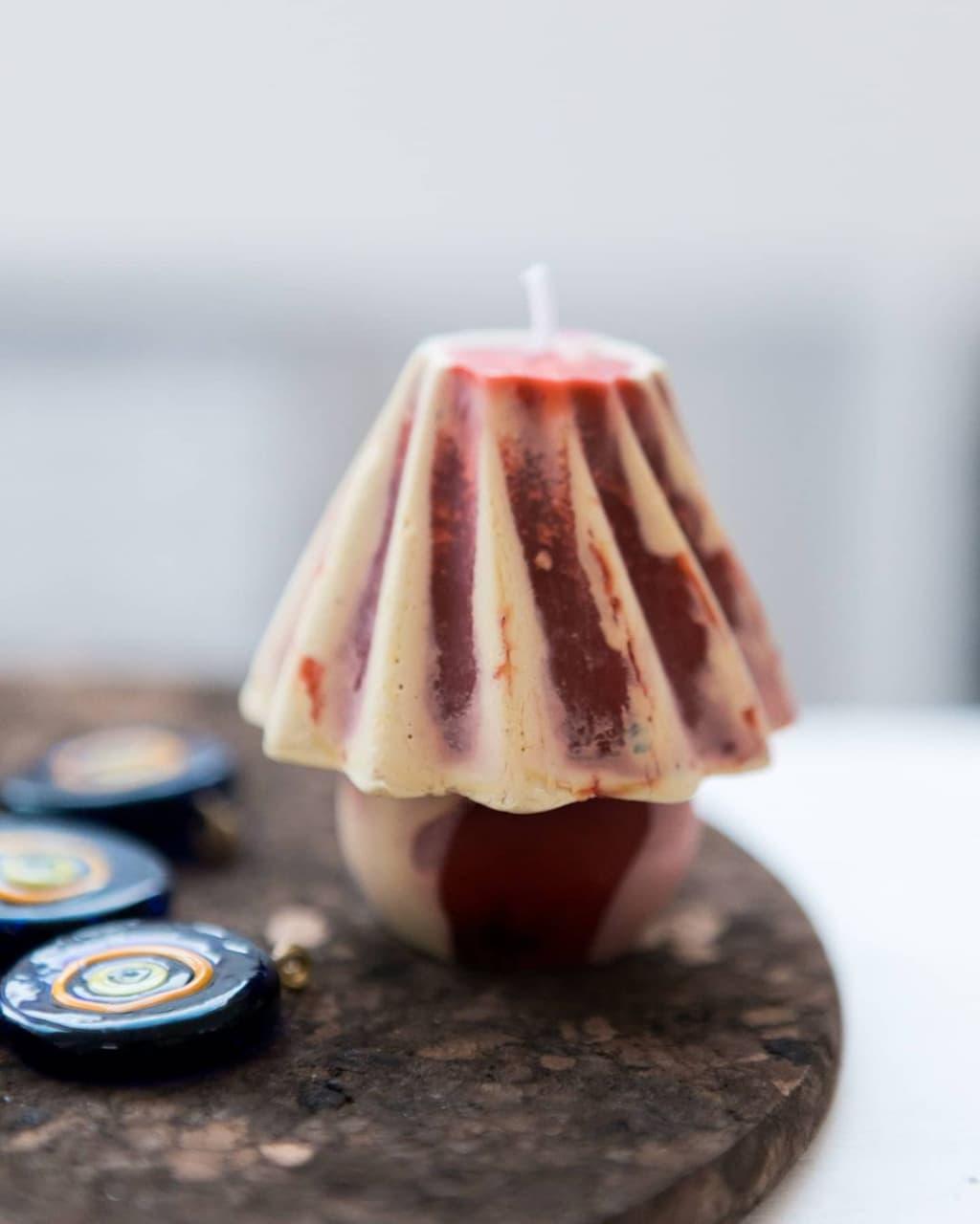 Свеча Лампа 7 см Красный/Белый (1693)