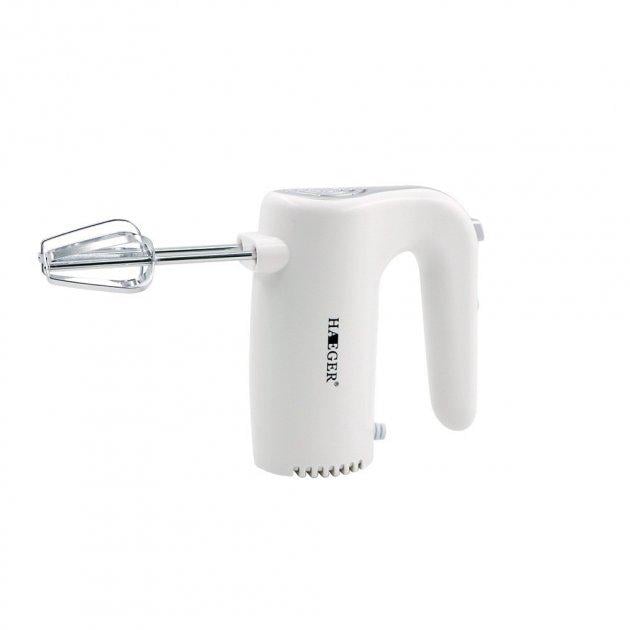 Миксер ручной Haeger HG-6680 с защитой от случайного выпадение насадок 150W 5 скоростей Белый (6680)
