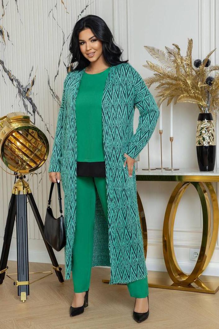 Кардиган женский Зеленый 2XL-3XL (193520)