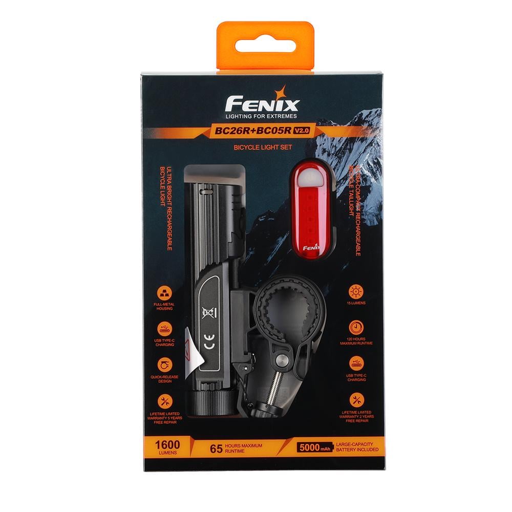 Комплект велофар Fenix BC26R/BC05R V2.0 1600Lm 169 м USB-C (BC26R-BC05RV20)