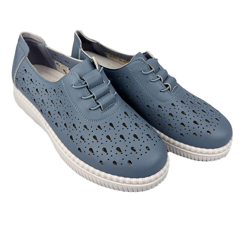 Мокасини жіночі перфорована шкіра 2014 p. 38 24 см Синій