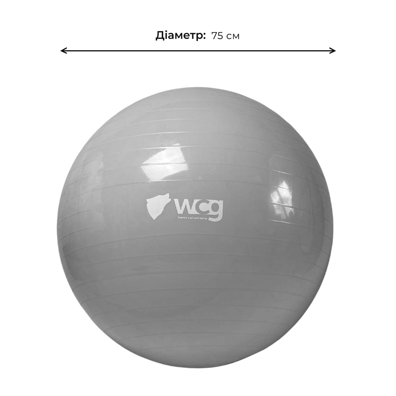 Фитбол WCG Anti-Burst с насосом 75 см до 250 кг Серый - фото 3