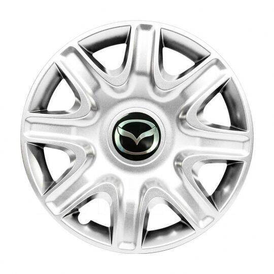 Автомобильные колпаки SKS 332 R15 с логотипом Mazda 4 шт. Серебристый