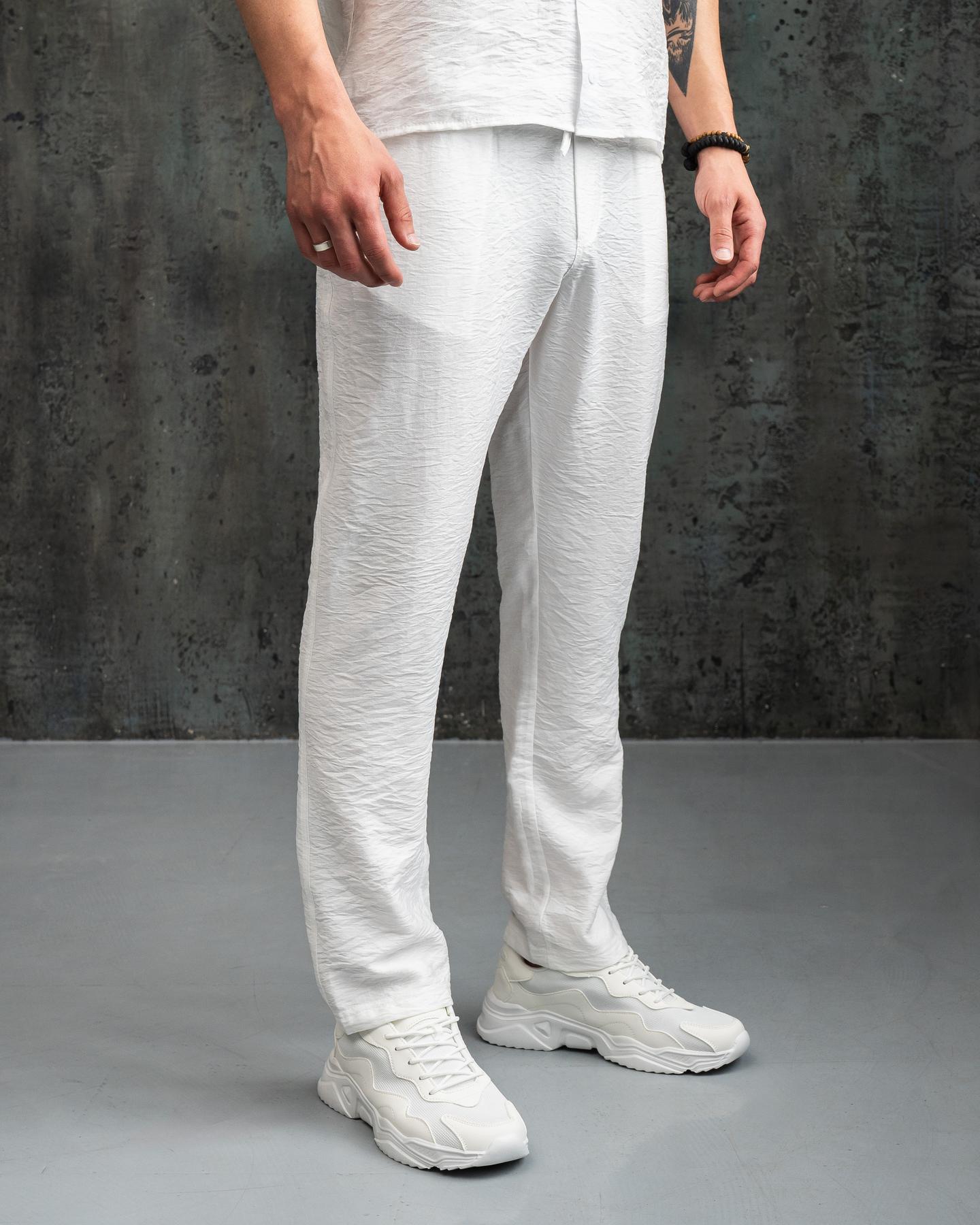 Костюм мужской летний Aero льняной S Белый (26374/3/1) - фото 4 Костюм мужской летний Aero льняной S Белый (26374/3/1) - фото 4