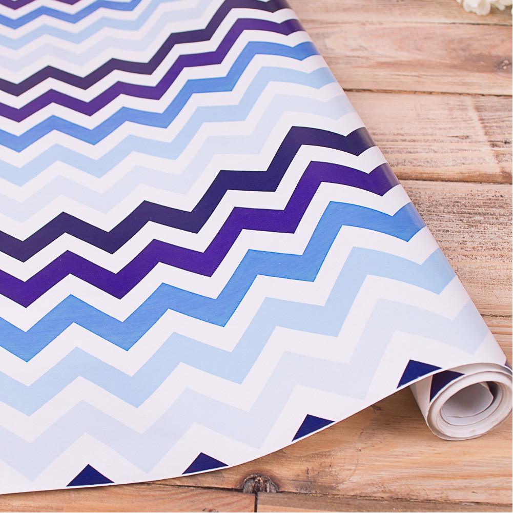Бумага для подарков Зигзаг 70 см 10 м Голубой (468-98)