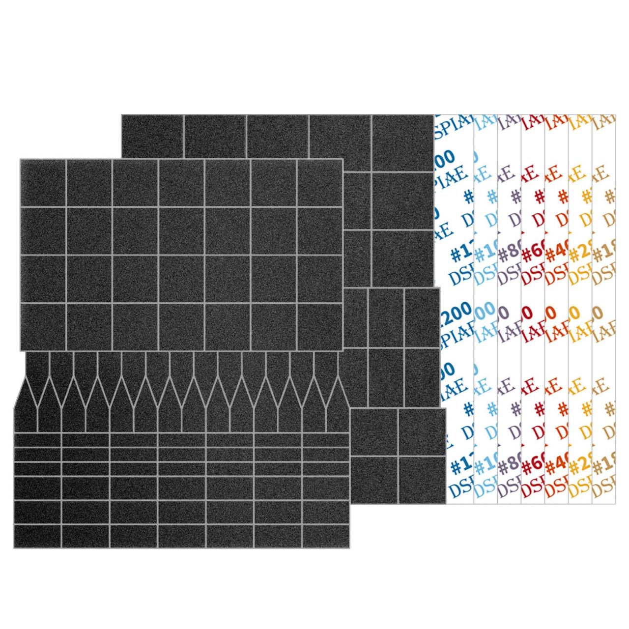 Шліфувальний папір DSPIAE MSP-ESS зернистість 180-1200 70x80 мм 14 шт.