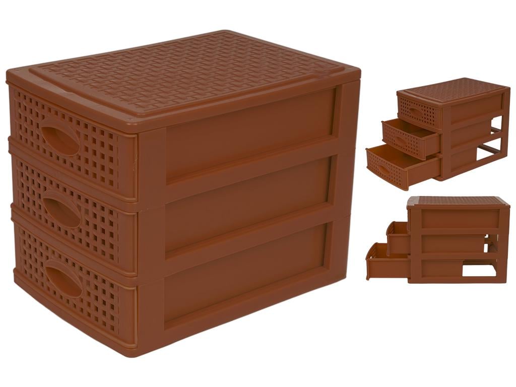 Стелаж Rotang 3-ярусний 26,3х18,8х20,5 см Коричневий (MCS-BK095-8)