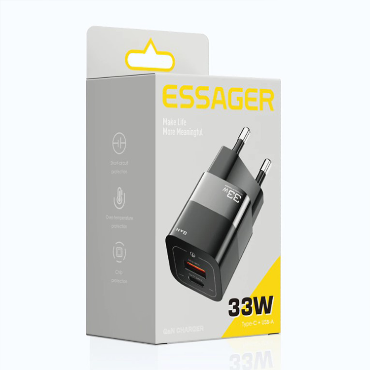 Зарядное устройство мини Square Brick Essager USB Type C 33W (E1227) - фото 5