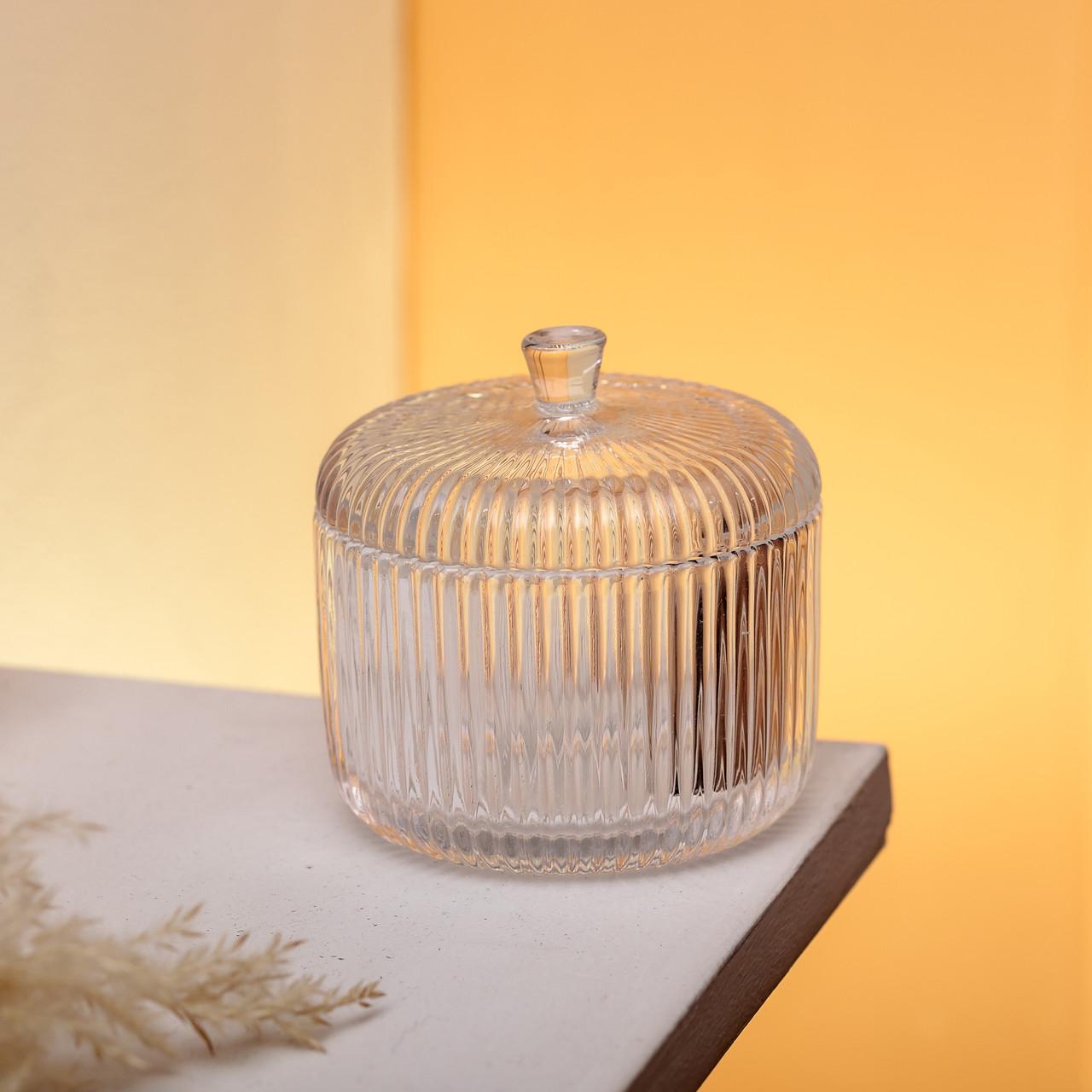 Цукерниця з кришкою HP-4-112 кругла скляна 9 см Прозорий (6967) - фото 7 Цукерниця з кришкою HP-4-112 кругла скляна 9 см Прозорий (6967) - фото 7