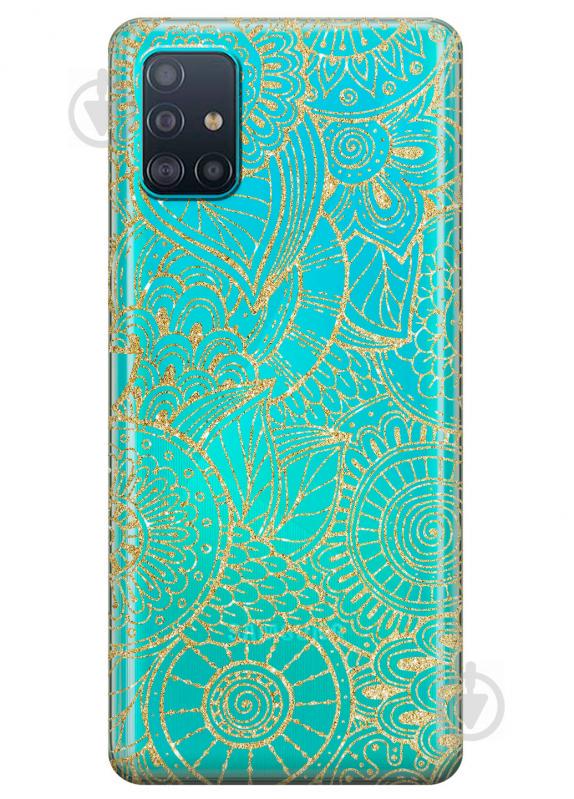 Прозрачный силиконовый чехол iSwag для Samsung Galaxy A51 с рисунком - Золотая мандала (KS3132)