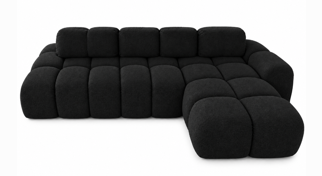 Диван HF Брайан кут 320х93х190 см Allure Premium Black (HF2156)
