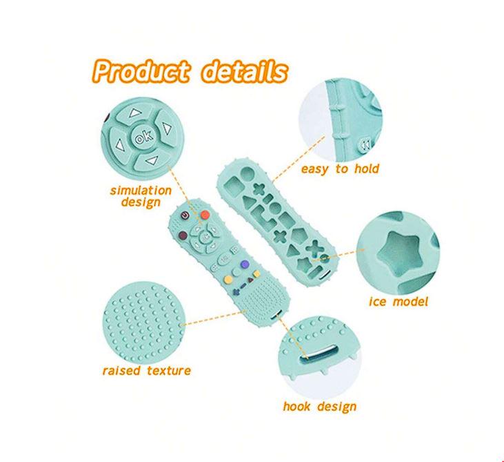 Гризунець дитячий силіконовий Пульт Зелений - фото 2 Гризунець дитячий силіконовий Пульт Зелений - фото 2