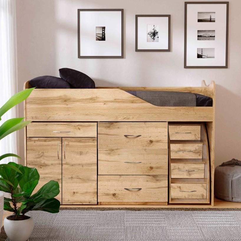 Комплект для детской BED-ROOM 5 кровать с комодом и письменный стол 1840x860x1200 мм Дуб Тахо