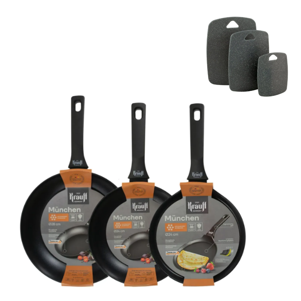 Набор сковородок Krauff Munchen с набором кухонных досок 3 шт. (28753)