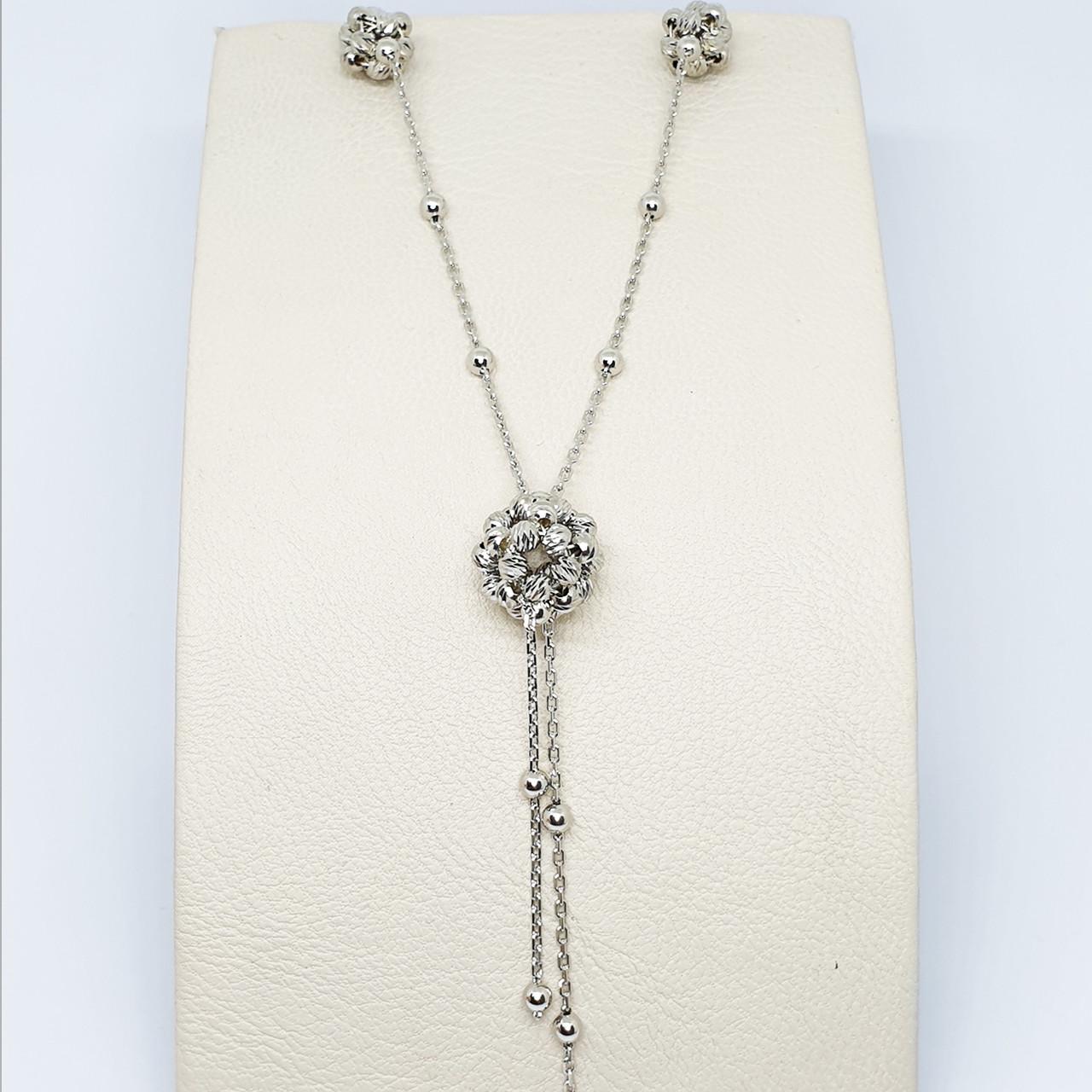 Колье серебряное Шарики 65 см 9,37 г