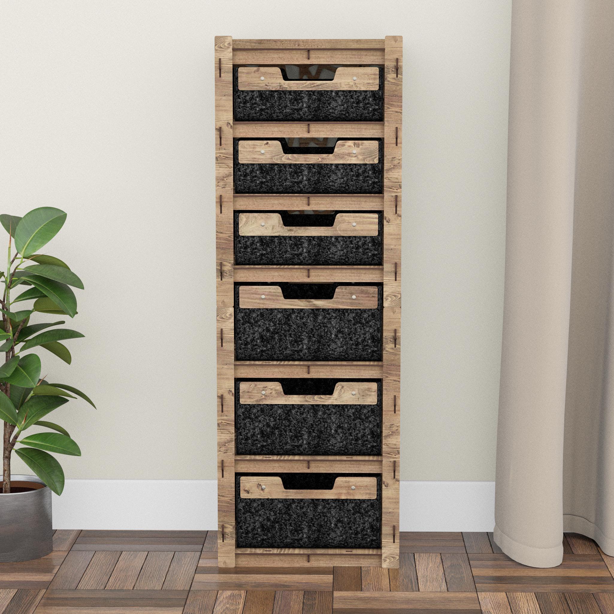 Комод для одежды из дерева Hexagonica Stones на 6 ящиков черные корзины 1200х413х345 мм (119995) - фото 3 Комод для одежды из дерева Hexagonica Stones на 6 ящиков черные корзины 1200х413х345 мм (119995) - фото 3