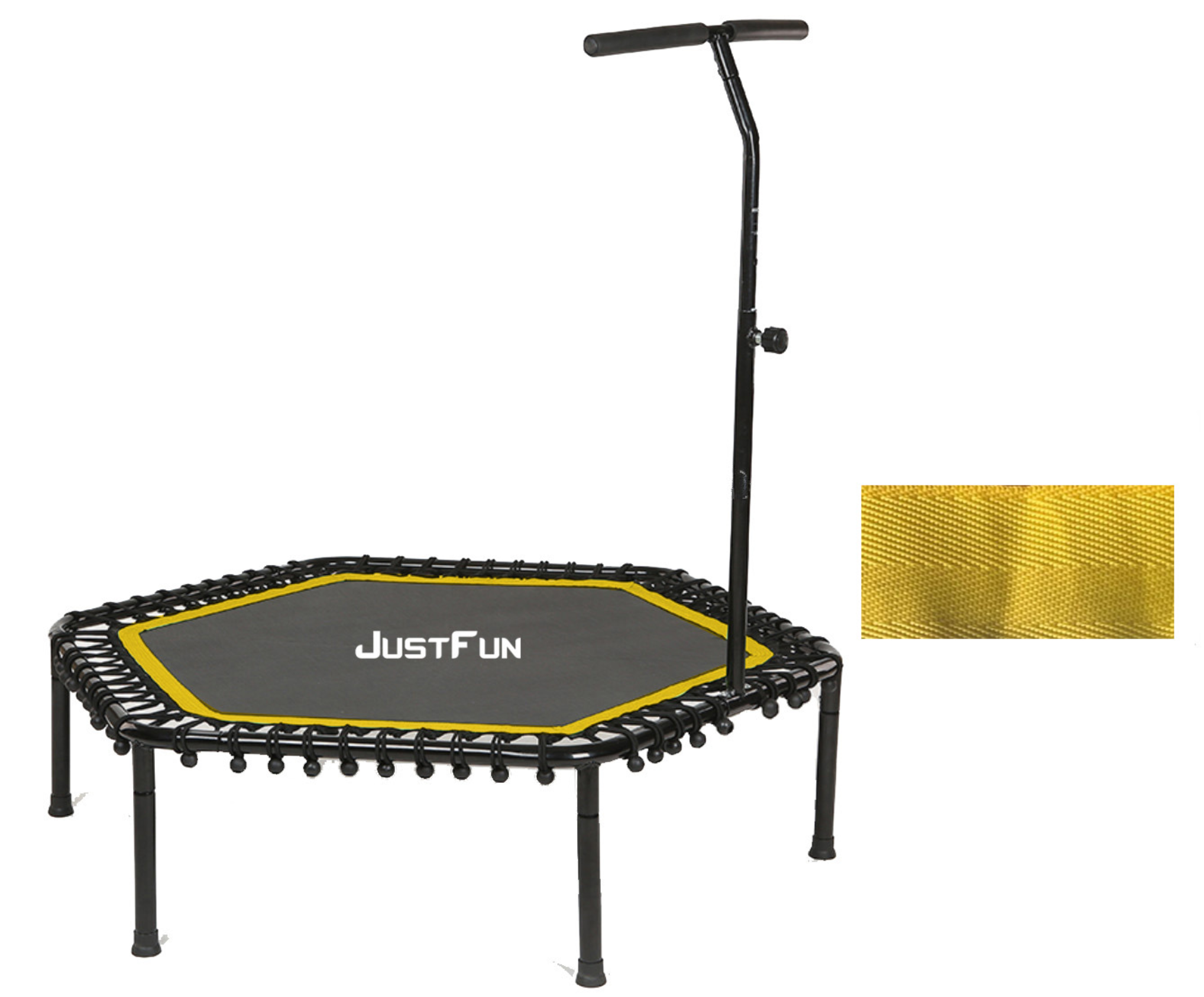 Батут Just Fun Fitness с ручкой 135 см Желтый (6909717) - фото 3