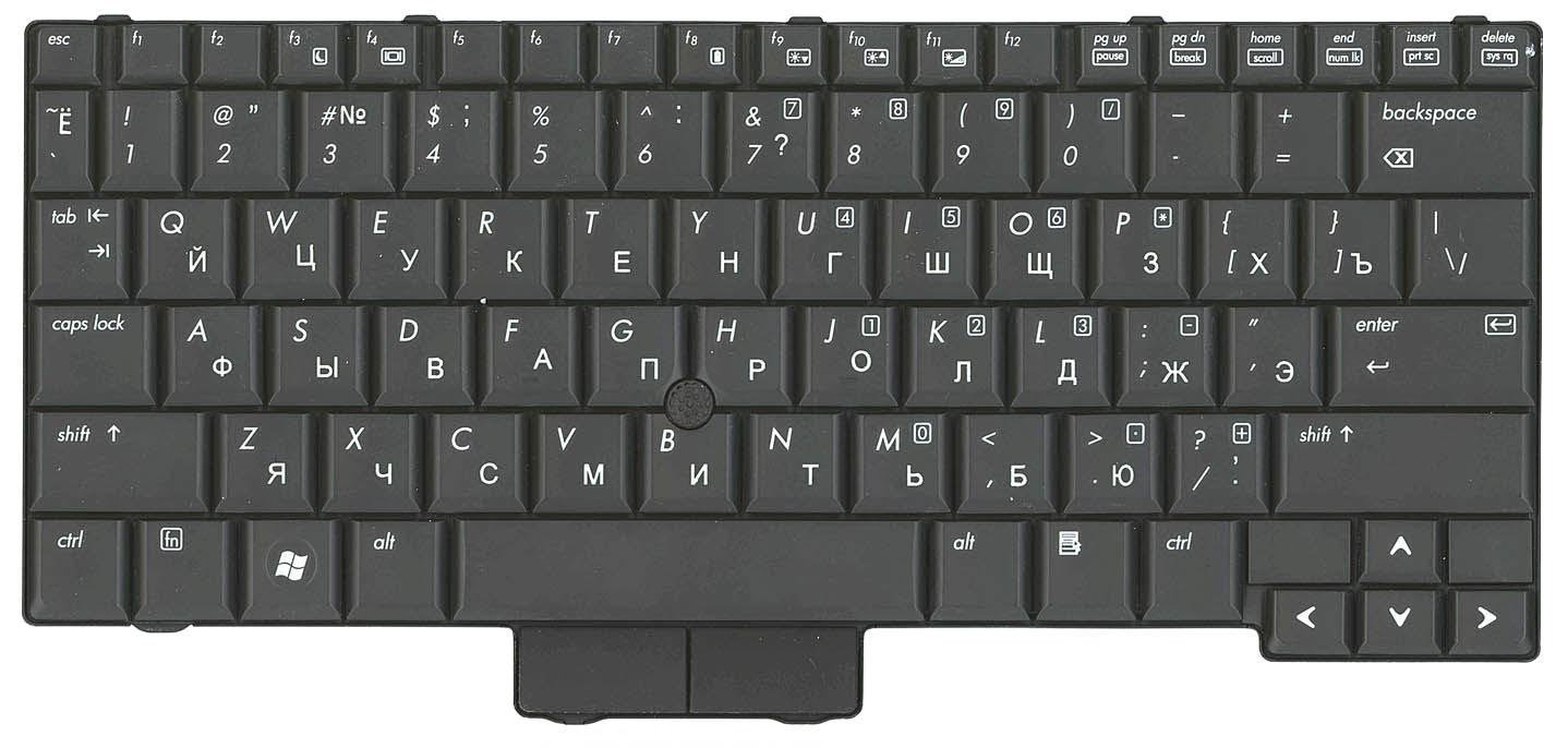Клавиатура для ноутбука HP Elitebook 2530P с указателем Point Stick Black