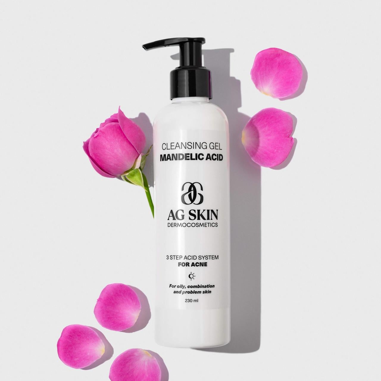 Гель очищающий Cleansing gel mandelic acid AG Skin с миндальной кислотой 230 мл (2472293237)