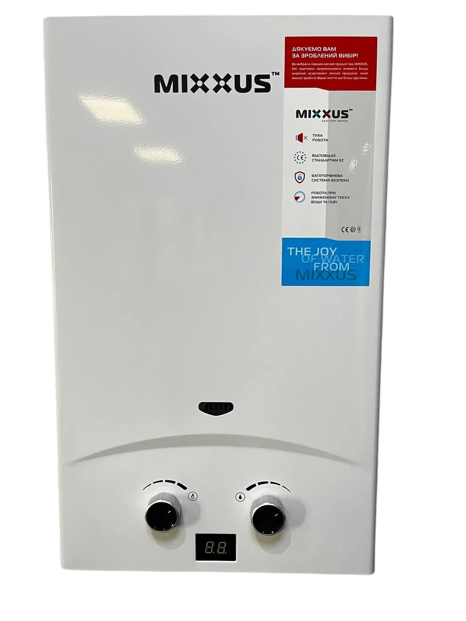 Газова колонка MIXXUS GWH-0110 BASIC димохідна 10 л/хв Білий (WH0022)