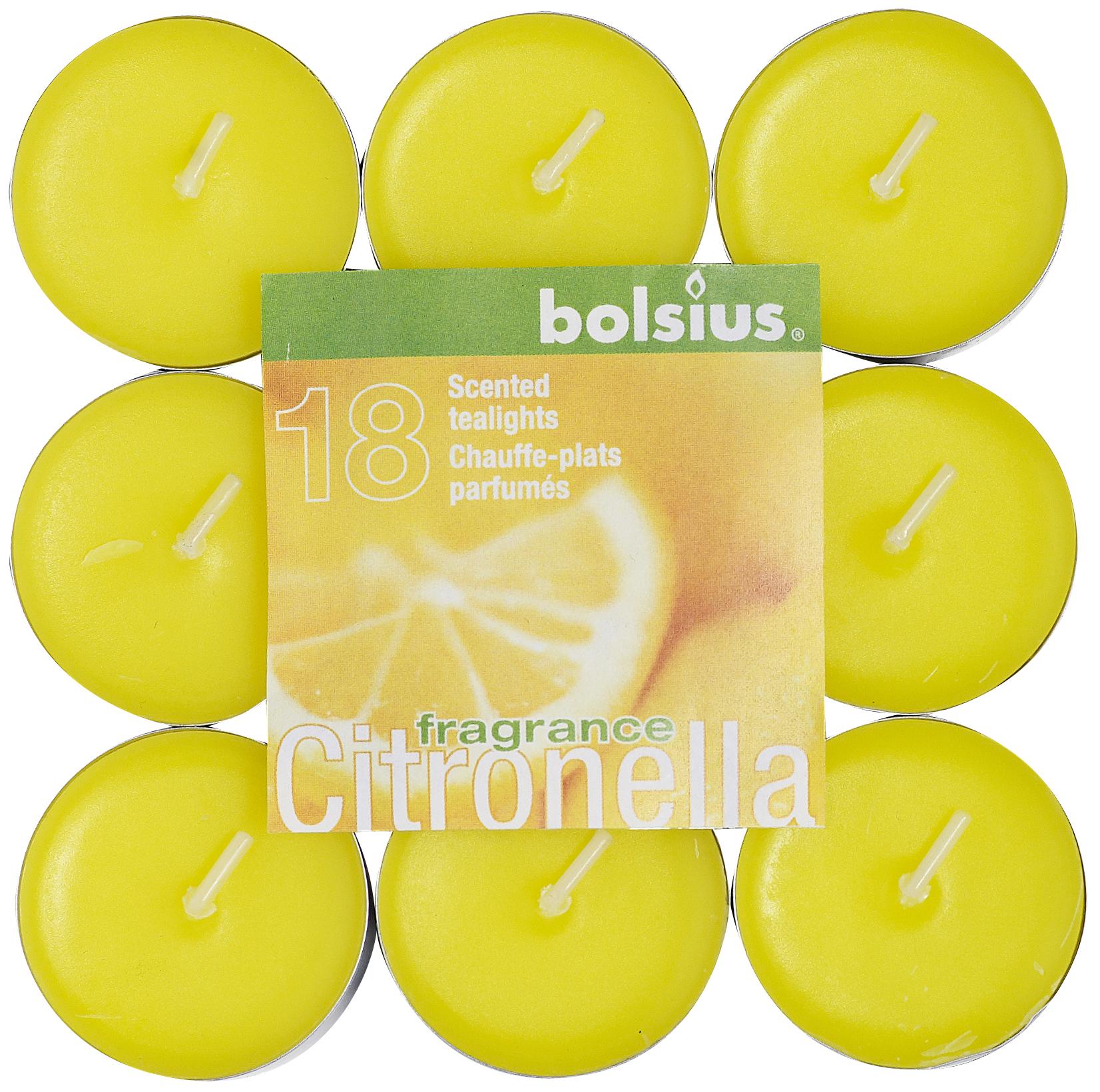 Набор чайных свечей Bolsius с ароматом Citronella 18 шт. Желтый (BOL-948332)