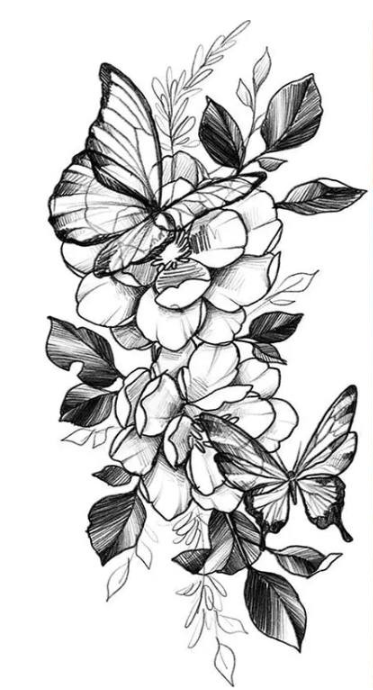 Тату тимчасове водостійке 3D велике Метелики BK-051 18х9 см (4419456)