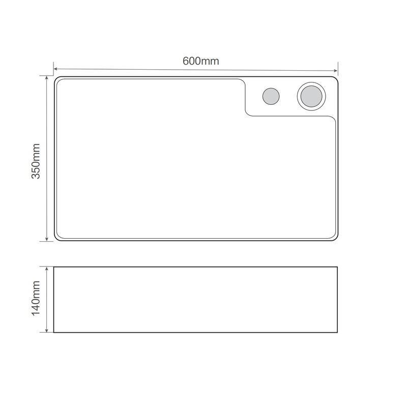 Раковина накладна MIXXUS Premium STYLE-0202 з донним клапаном та отвором під змішувач 600х350х140 мм (MP6512) - фото 7 Раковина накладна MIXXUS Premium STYLE-0202 з донним клапаном та отвором під змішувач 600х350х140 мм (MP6512) - фото 7