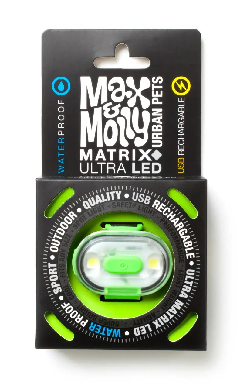 Фонарик на ошейник для собак Max&Molly Matrix Ultra LED Safety/Hanging Pack светодиодный подвесной Зеленый (24763220)