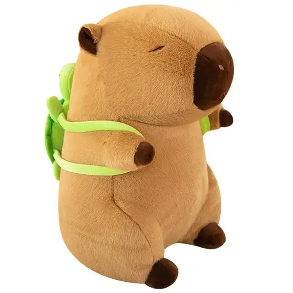 Мягкая игрушка-плед Капибара с рюкзаком 2в1 из плюша и синтепона 120х150 см Коричневый (520-7)