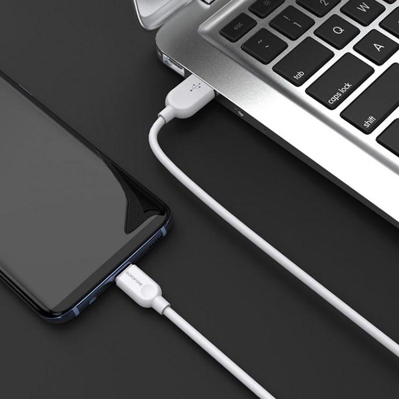 Кабель дата Borofone BX14 USB Type-C 2 м White (00000060120_1) - фото 5 Кабель дата Borofone BX14 USB Type-C 2 м White (00000060120_1) - фото 5