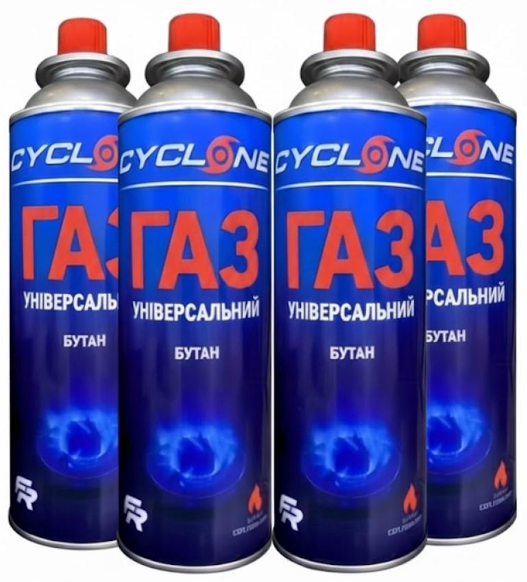 Газовый баллон для горелок CYCLONE бутан 4 баллона 220 г (2104618722)