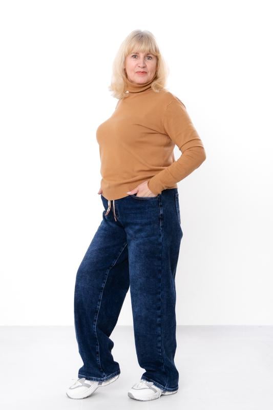 Джинси зимові жіночі вільного крою на флісі плюс сайз Носи Своє р. 31 Синій (16245) - фото 4