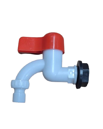 Кран слойный ПВХ 1/2" полив пластиковый для рукомойника Белый - фото 2