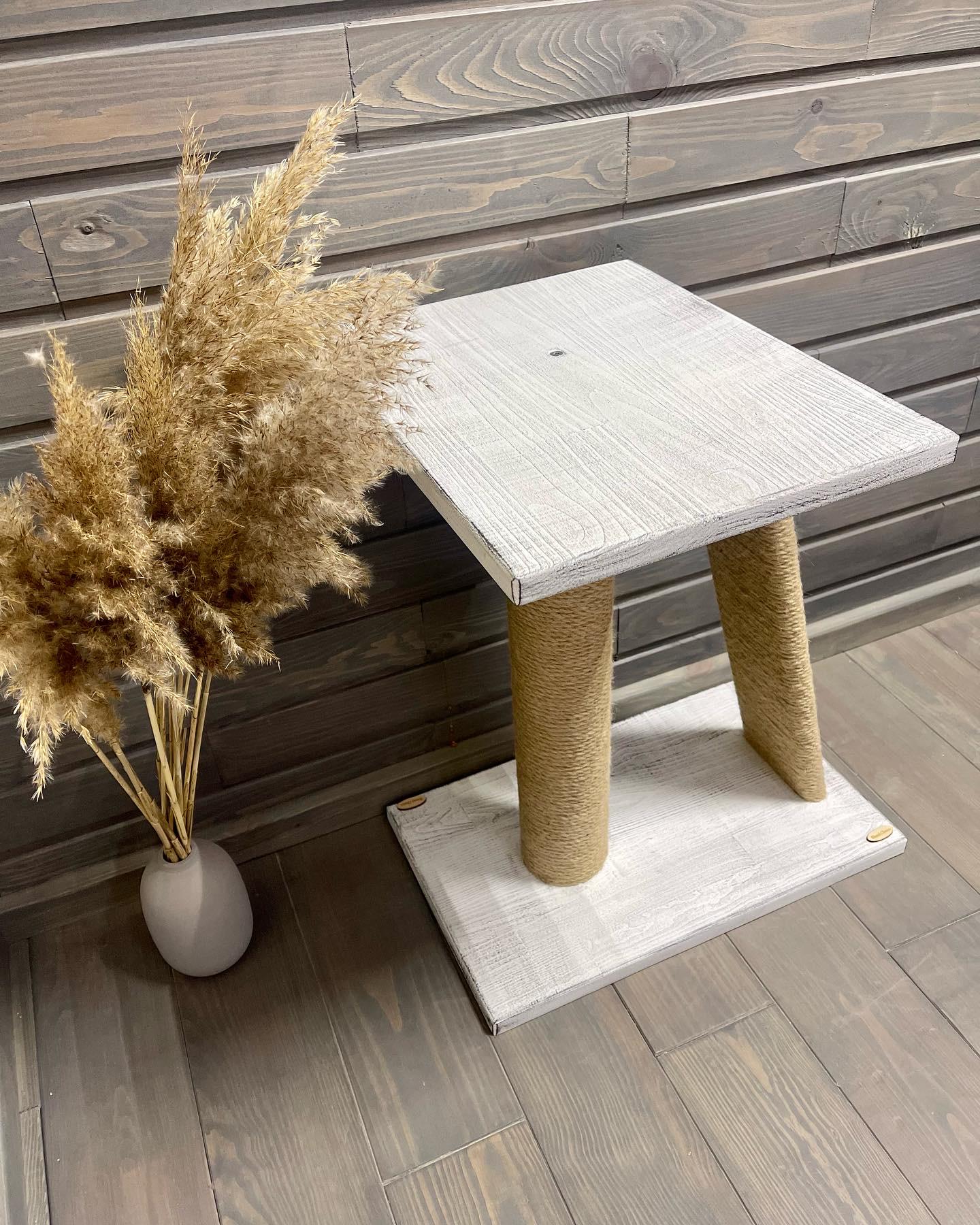 Когтеточка для кошек деревянная 40х50х60 Бело-серый (175) - фото 2 Когтеточка для кошек деревянная 40х50х60 Бело-серый (175) - фото 2