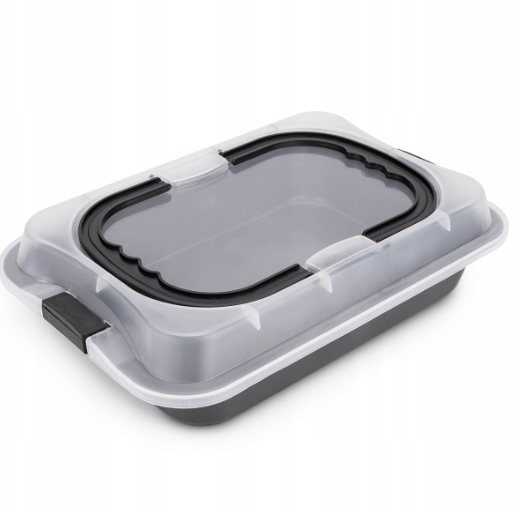 Форма Kamille прямокутна для запікання з кришкою з вуглецевої сталі 36,5х25,5х5,5 см (6060)