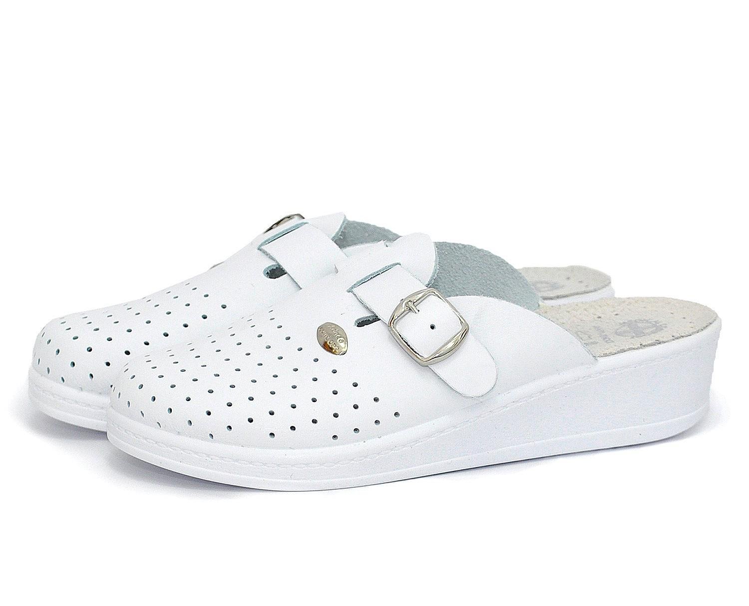 Женские сабо кожаные Adaco 200SB р. 37 Белый