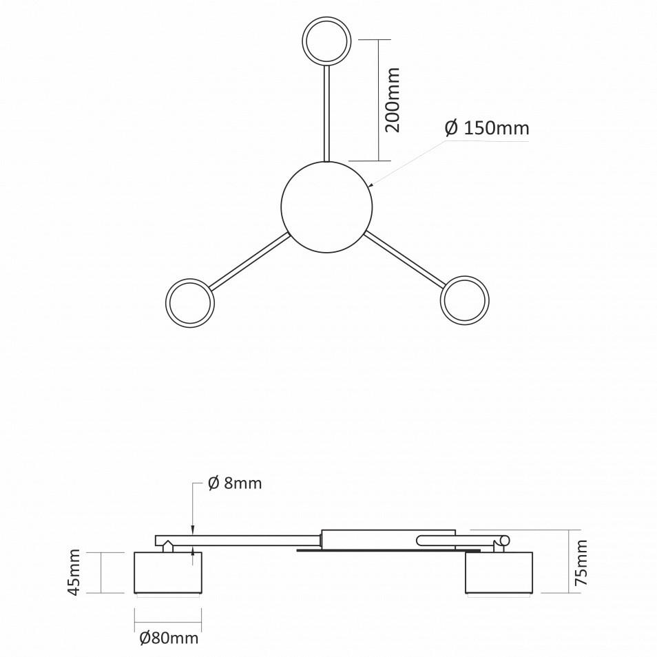 Люстра Videx VL-SPF20B-B під лампу GX53х3 Чорний - фото 3